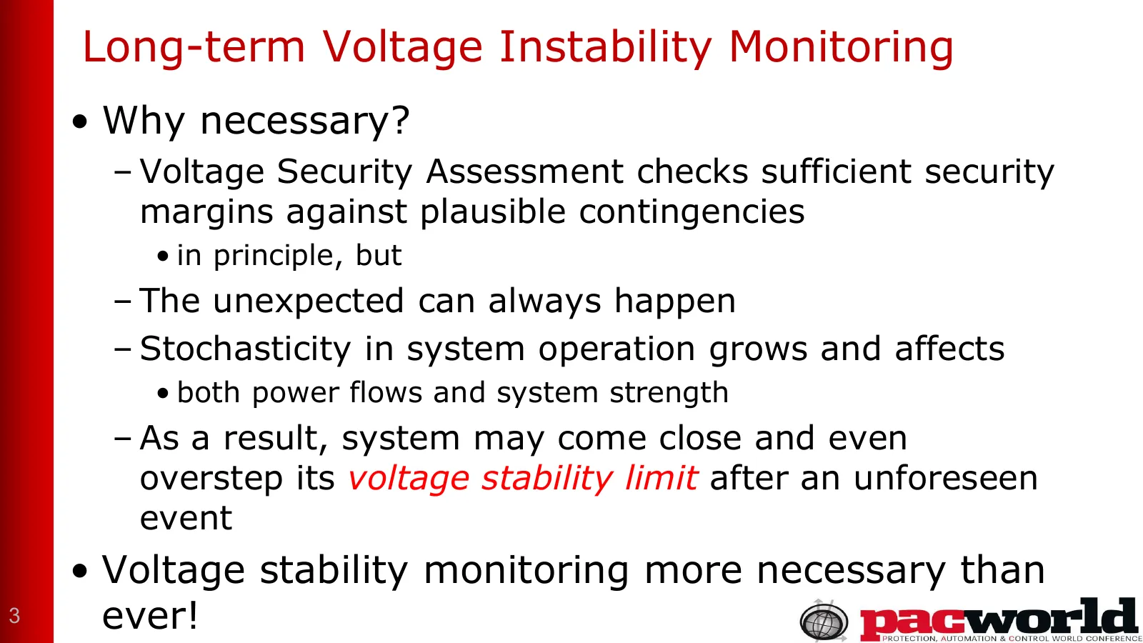 Long-term Voltage Instability Monitoring