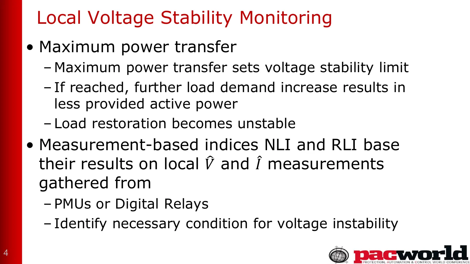 Local Voltage Stability Monitoring