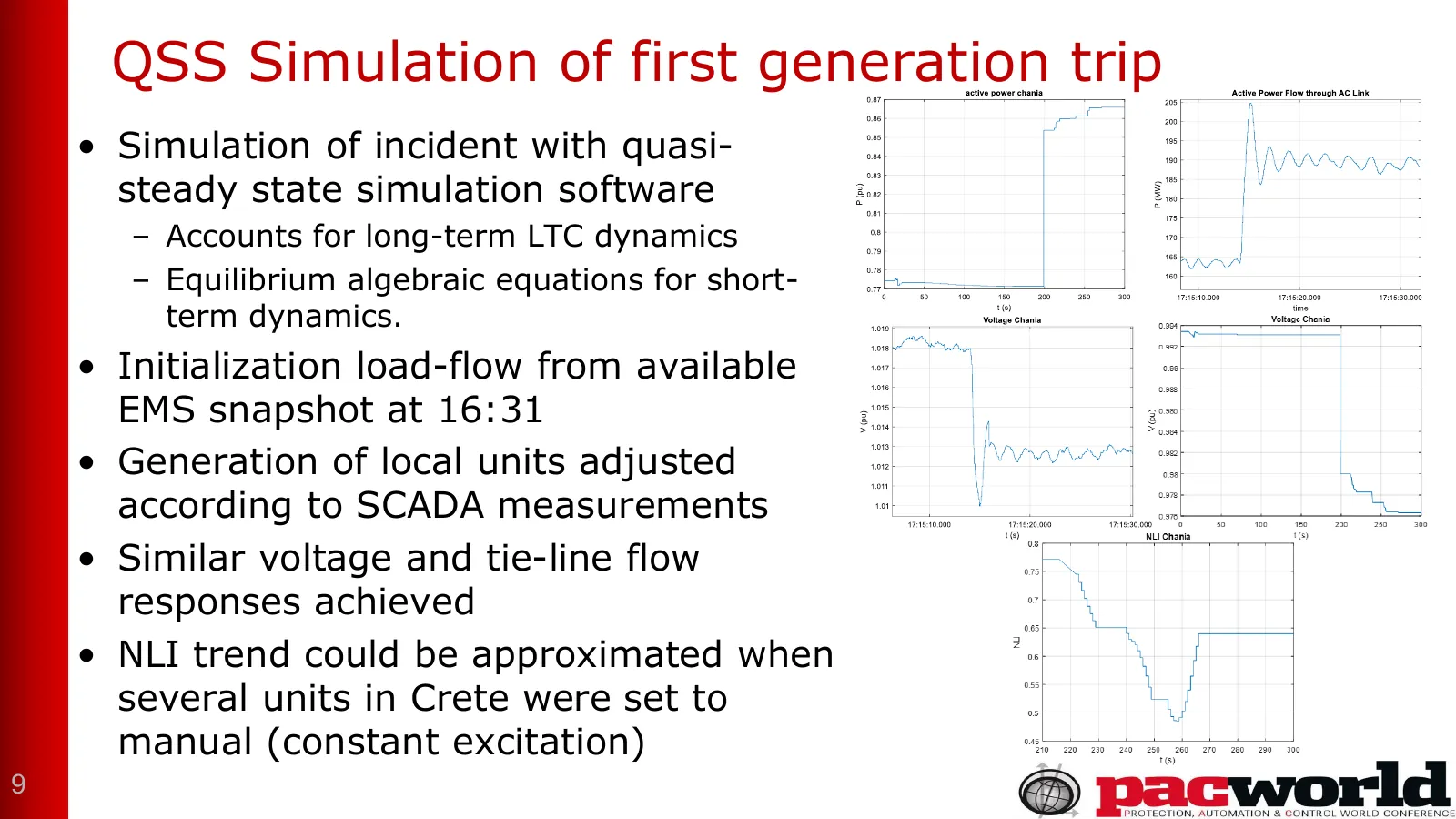 QSS Simulation of first generation trip