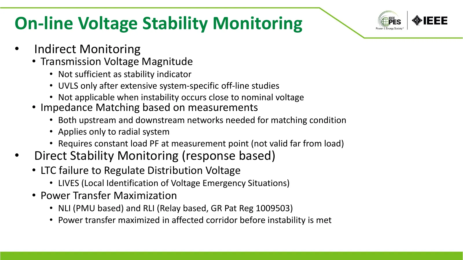 On-line Voltage Stability Monitoring