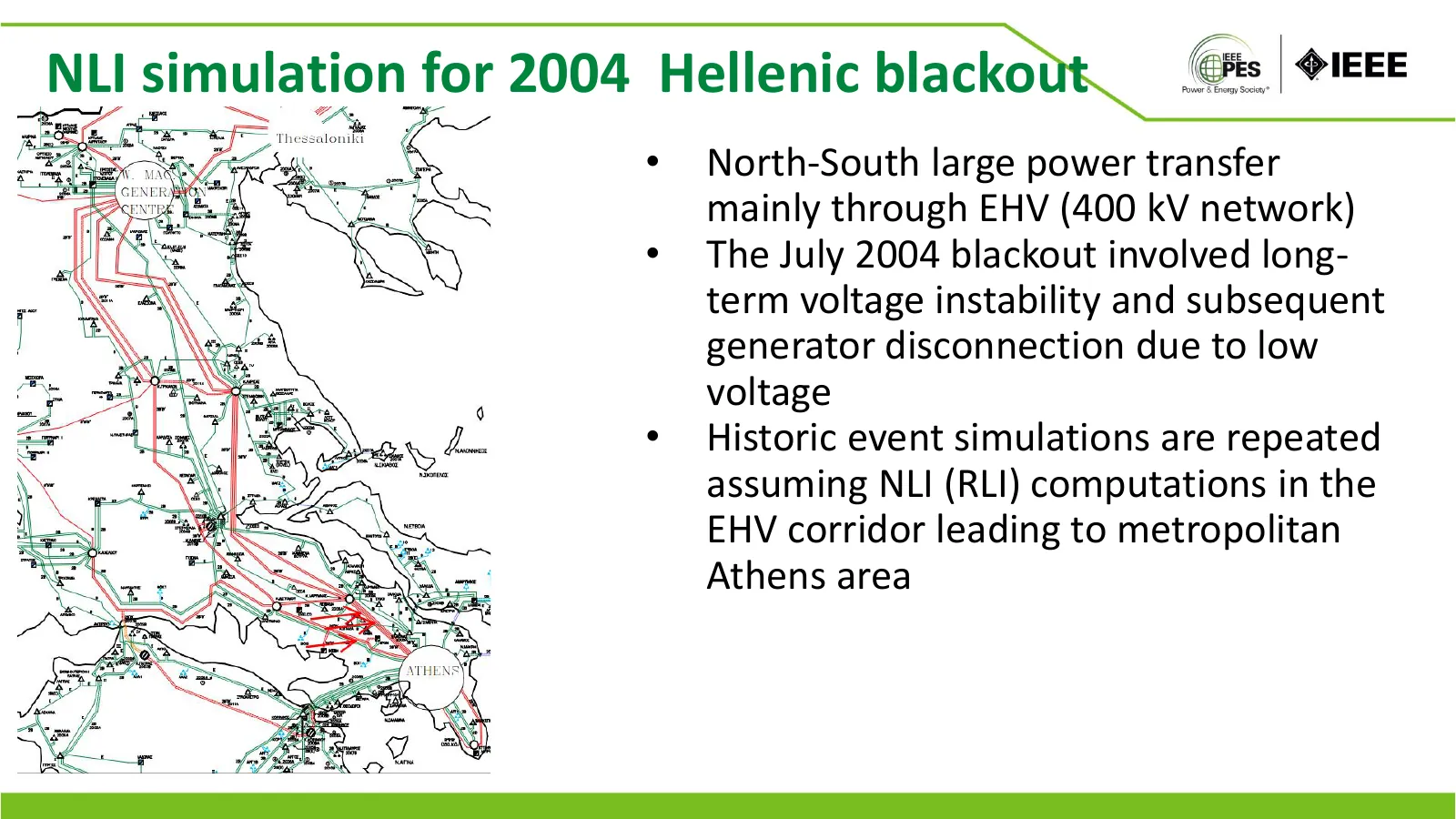 NLI simulation for 2004 Hellenic blackout