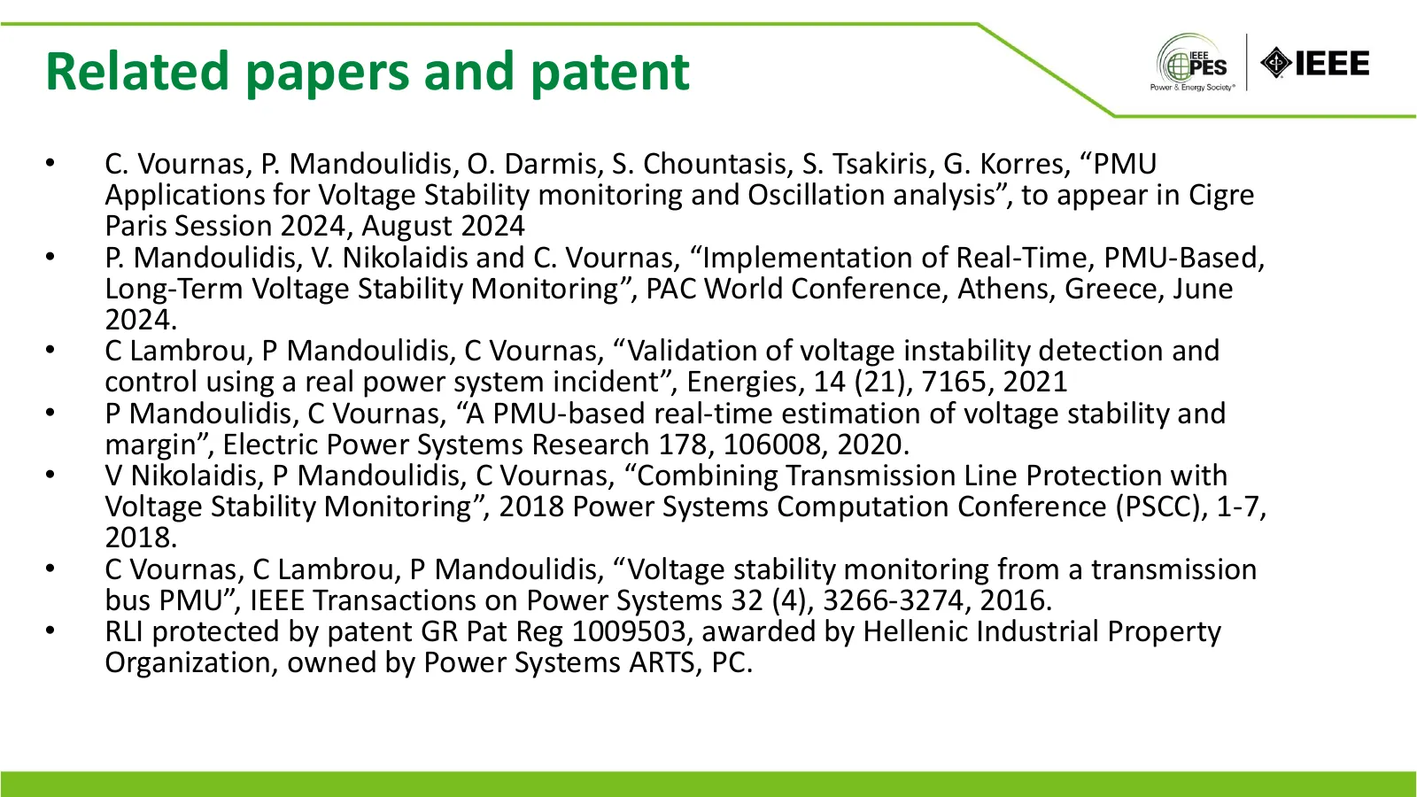 Related papers and patent